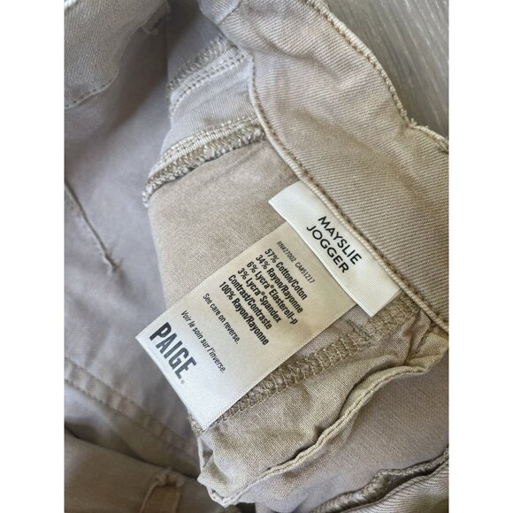 PAIGE Jeans Mayslie Jogger Khaki Grosgrain Vintage Oak 29 - Picture 6 of 10